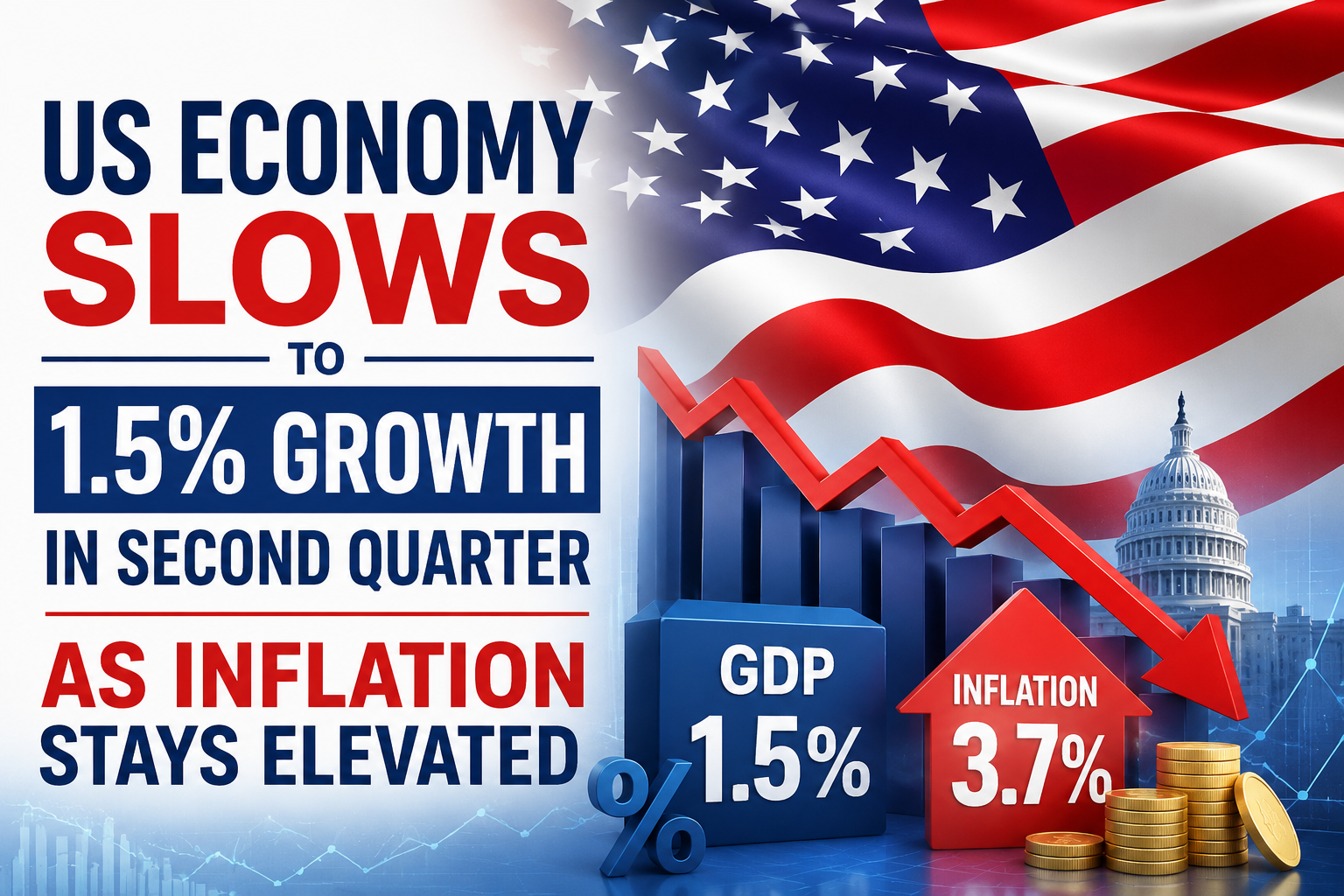 US Economy Slows to 1.5% Growth in Second Quarter as Inflation Stays Elevated