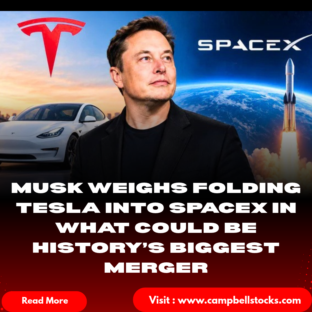 Musk Weighs Folding Tesla Into SpaceX in What Could Be History’s Biggest Merger